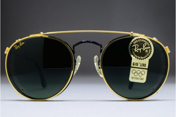 ray ban round metal clip on