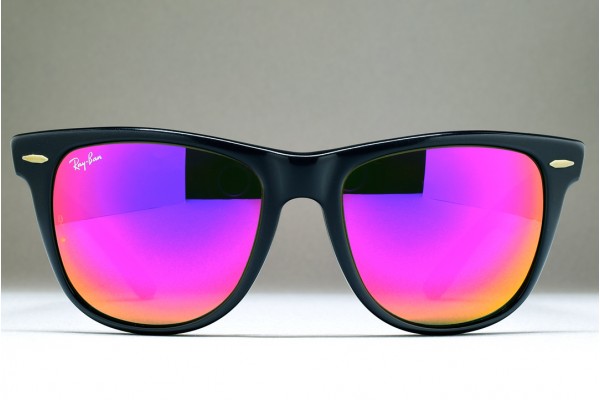 B&L Ray-Ban USA Wayfarer II (54-18) Ebony Matte - G-15 Purple Mirror / USA B&L Ray-Ban USA Wayfarer II (54-18) Ebony Matte - G-15 Purple Mirror / USA