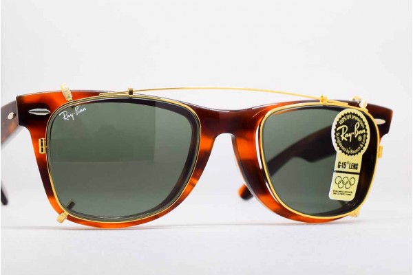 1990s B&L Ray-Ban USA Wayfarer Clip On 50mm G-15 / USA 1990s B&L Ray-Ban USA Wayfarer Clip On 50mm G-15 / USA