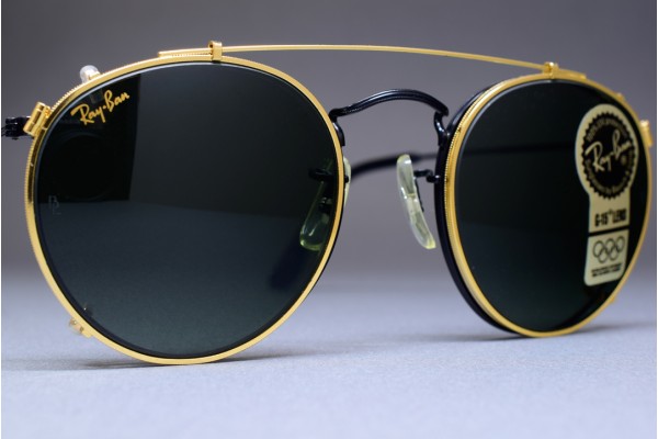 ray ban round fleck clip on
