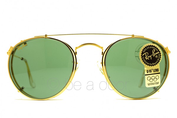 1990s B&L RayBan Round Metal (50) Clip On / USA 1990s B&L RayBan Round Metal (50) Clip On / USA